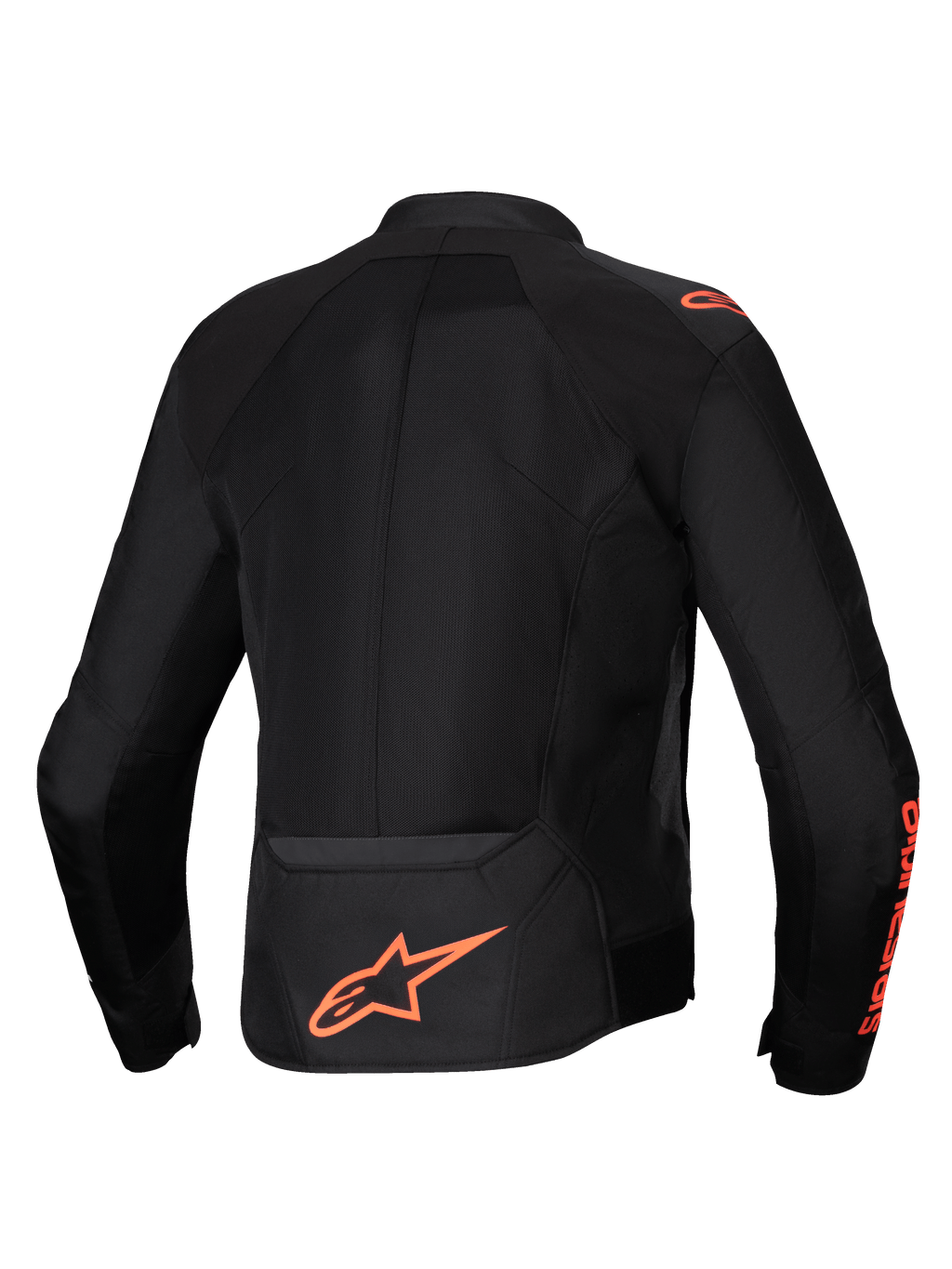 Alpinestars Kurtka Viper Air V4, męska kurtka motocyklowa, czarna i czerwona fluo, panele z siatki technicznej, widok z tyłu