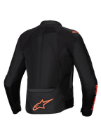 Alpinestars Kurtka Viper Air V4, męska kurtka motocyklowa, czarna i czerwona fluo, panele z siatki technicznej, widok z tyłu
