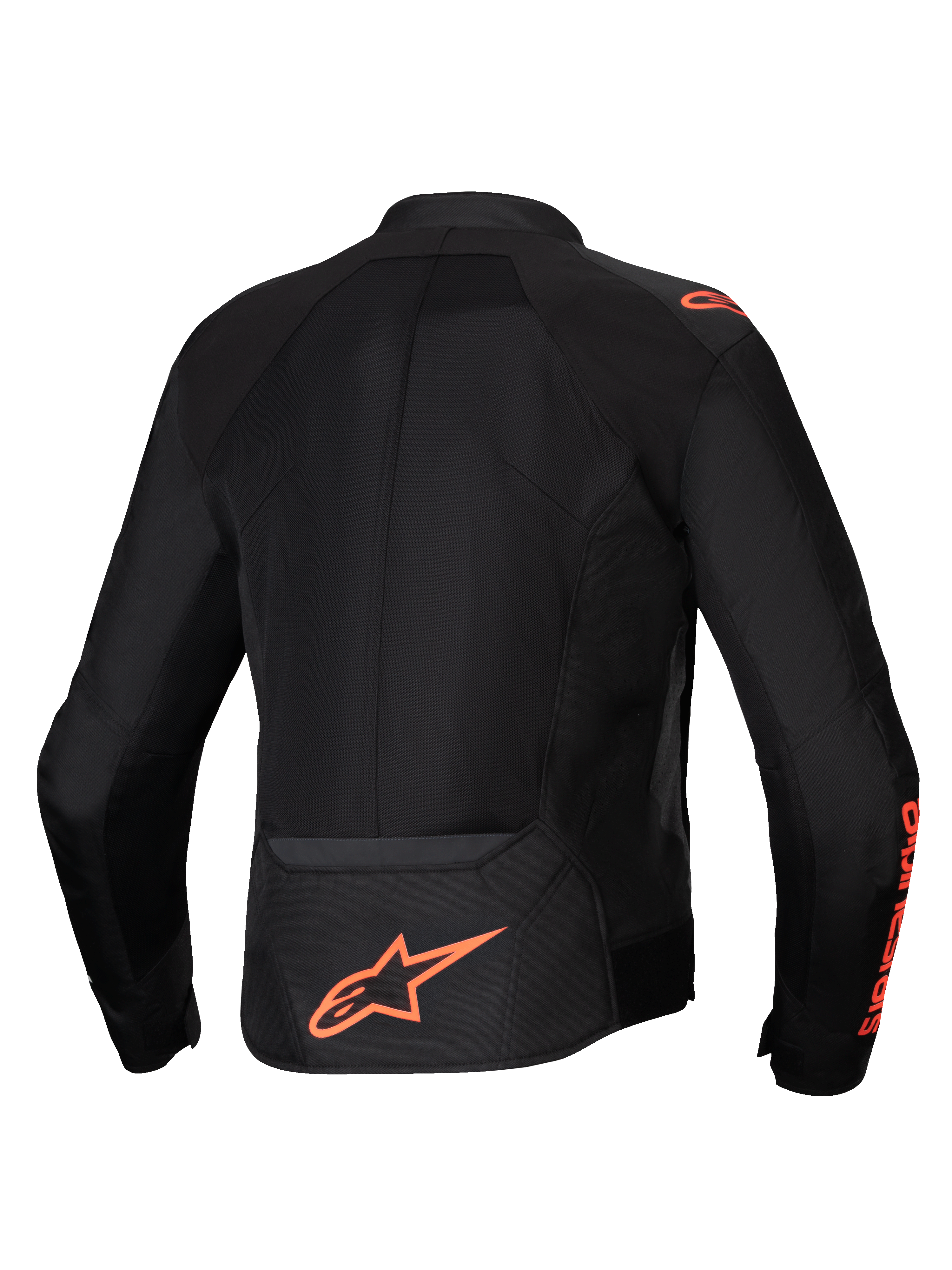 Alpinestars Kurtka Viper Air V4, męska kurtka motocyklowa, czarna i czerwona fluo, panele z siatki technicznej, widok z tyłu