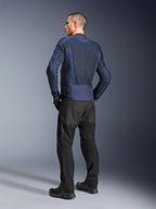 Alpinestars C-1 Air Jacket, Blue urban motorcycle jacket, rear view on man with mesh and reflective details.