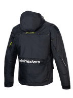 Alpinestars Mogress Air, miejska kurtka motocyklowa, czarna, wentylowany ripstop, limonkowy detal, kaptur i logo na plecach
