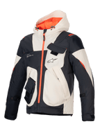 Kurtka Alpinestars Mogress Air, męska miejska kurtka motocyklowa, czarna i migdałowa z pomarańczowymi detalami, ripstop.
