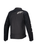 Alpinestars T-Dyno Air Jacket, back view of the men's textile motorcycle riding jacket, Black, featuring 3D mesh panels and CE certification