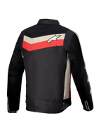 Alpinestars Kurtka T-Dyno Air, męska motocyklowa kurtka tekstylna, tył, czarna, jasnoczerwona i écru, certyfikat CE, panele wentylacyjne z siatki 3D, krój vintage