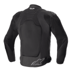 Alpinestars SMX Air Jacket, czarna, widok z tyłu, duże panele z technicznej siatki dla wentylacji, branding Tech-Air Ready na górnej części pleców, logo gwiazdy Alpinestars na dolnej części pleców, sportowa tekstylna kurtka motocyklowa