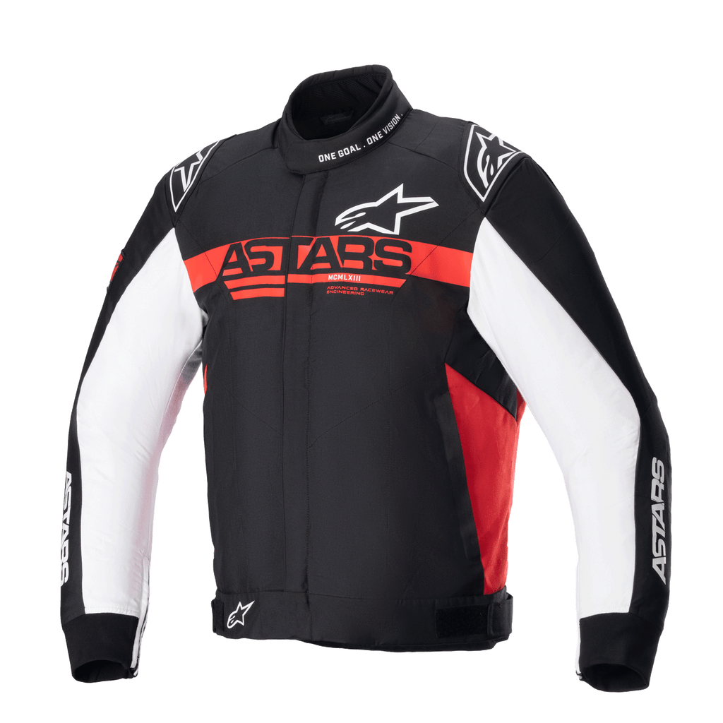Alpinestars Kurtka Monza Sport, męska tekstylna kurtka motocyklowa w kolorze czarnym, jasnoczerwonym i białym, z certyfikowaną ochroną CE