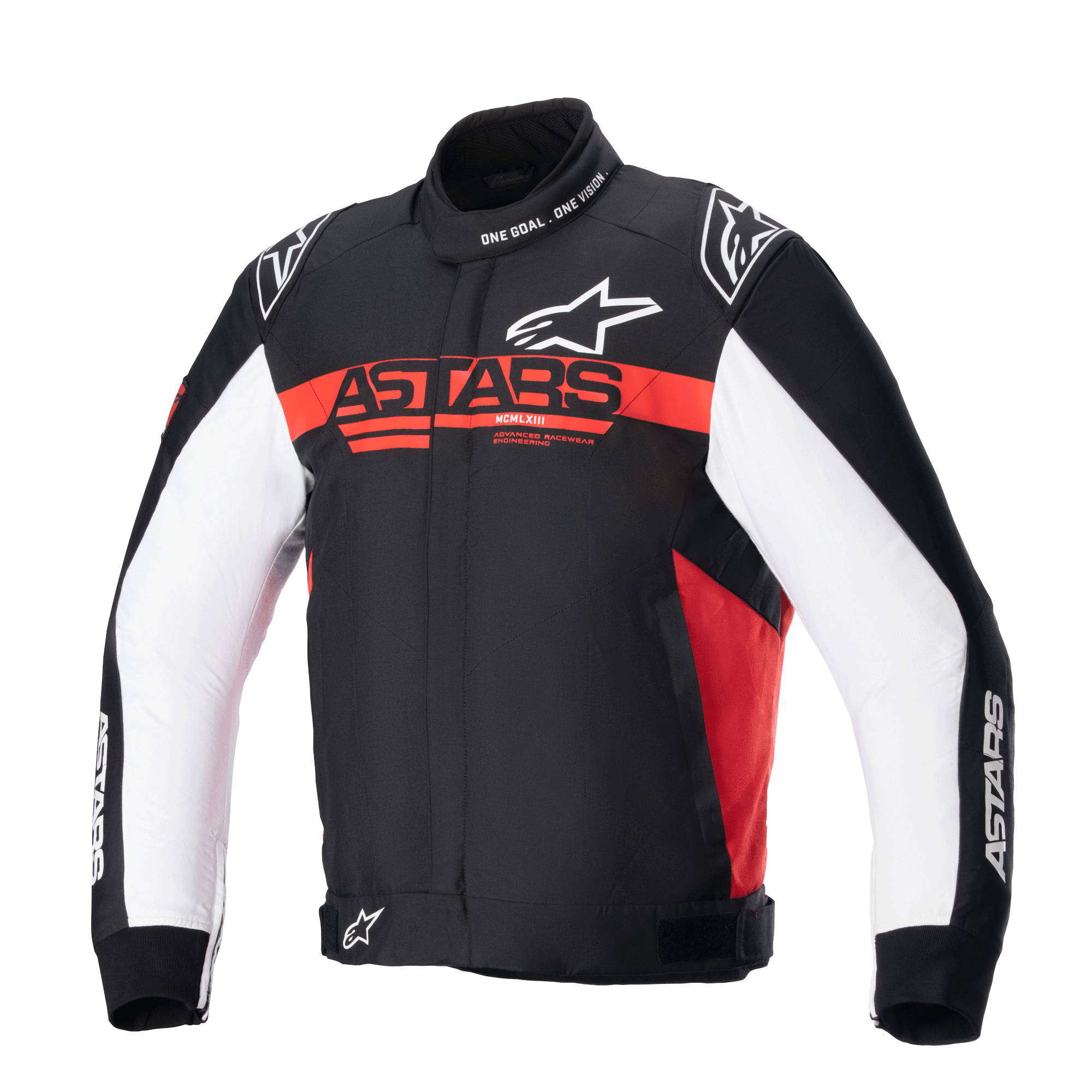 Alpinestars Kurtka Monza Sport, męska tekstylna kurtka motocyklowa w kolorze czarnym, jasnoczerwonym i białym, z certyfikowaną ochroną CE