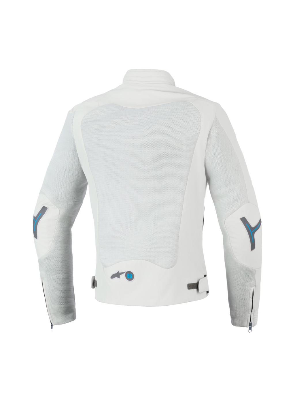 Alpinestars Kurtka Stella Circal-1 Air, damska miejska kurtka motocyklowa wentylowana, szara z niebieskimi akcentami, widok z tyłu przedstawiający tylne panele siatkowe i wyściełany kołnierz