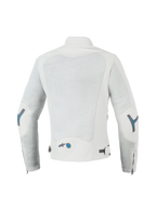 Alpinestars Kurtka Stella Circal-1 Air, damska miejska kurtka motocyklowa wentylowana, szara z niebieskimi akcentami, widok z tyłu przedstawiający tylne panele siatkowe i wyściełany kołnierz