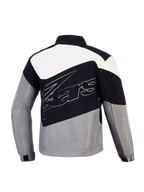 Alpinestars Stella Moshell, damska kurtka motocyklowa miejska, czarna i szara, wiatroodporne tekstylia, widok z tyłu.
