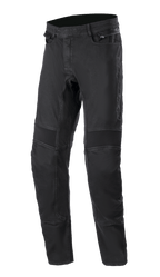 Alpinestars SP Pro Pants, techniczne spodnie motocyklowe, czarne, elastyczny denim o dopasowanym kroju, żebrowane panele harmonijkowe na kolanach, boczne kieszenie na zamek, wytrzymałe potrójne szwy