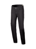 Alpinestars jeansy Cult-8 Stretch, czarne męskie spodnie motocyklowe w stylu urban, jednowarstwowy denim z certyfikatem CE