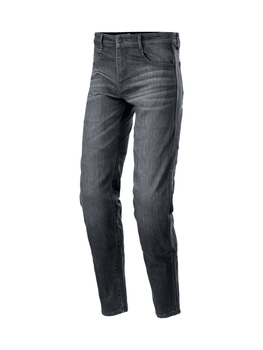 Jeansy Alpinestars Sektor Standard Fit, czarne spodnie motocyklowe męskie typu denim z ochroną kolan Nucleon Plus.