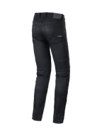 Alpinestars Cerium Tech Stretch Moto, czarne męskie jeansy motocyklowe slim fit z certyfikatem CE.