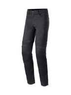 Alpinestars Jeansy Cerium Tech Stretch Moto, męskie spodnie motocyklowe slim fit, czarne, elastyczny materiał denim, ochraniacze kolan Nucleon Plus, certyfikat CE