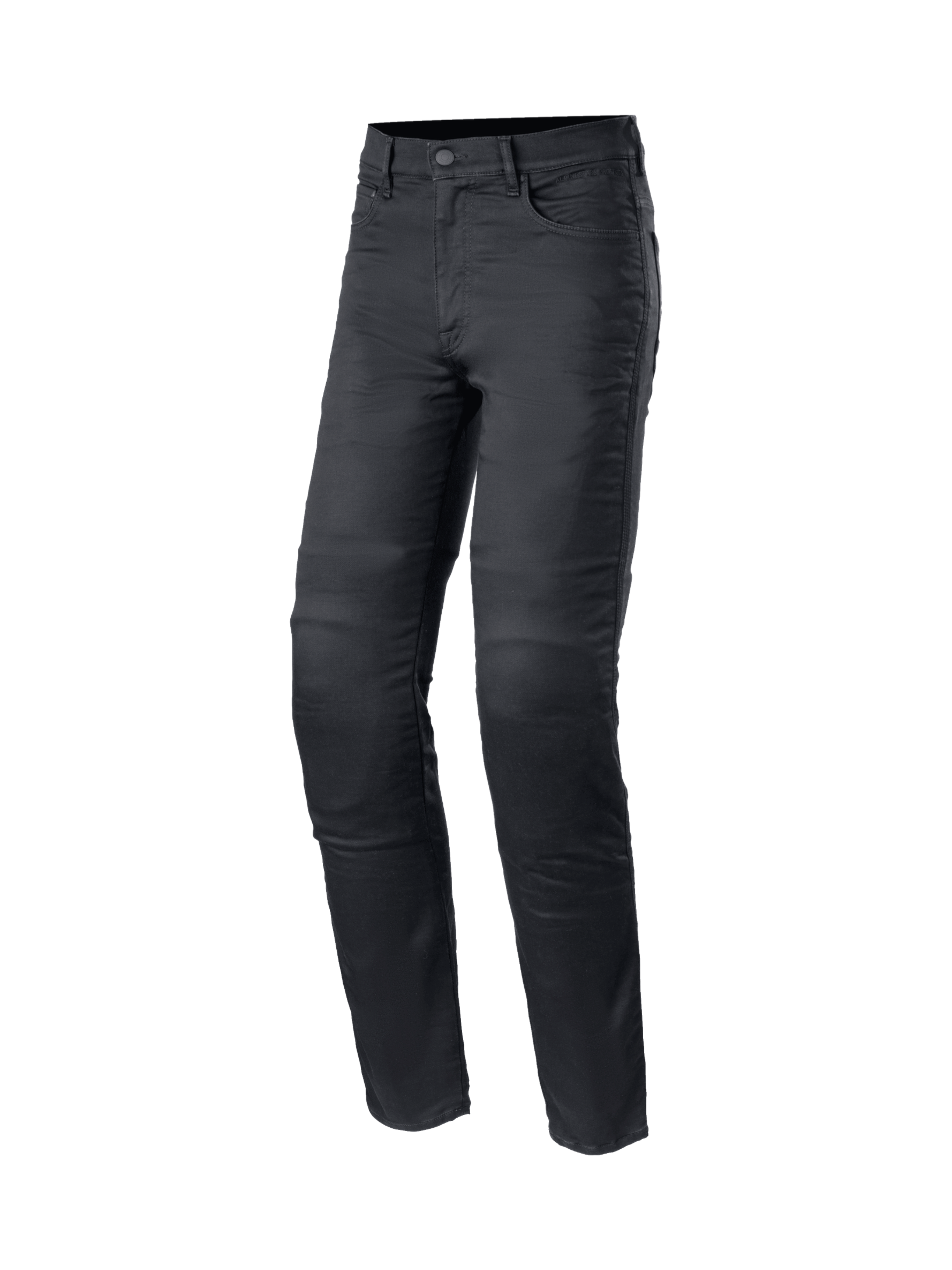 Alpinestars Cerium Tech Stretch Riding Denim, Men's slim fit urban motorcycle pants in Black Rinse with CE protection.