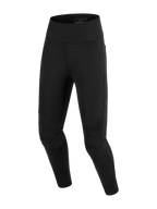 Alpinestars Stella Flex-Ast Leggings, damskie legginsy motocyklowe, czarne, wysoki stan, harmonijkowe panele na kolanach, dopasowana tekstylna konstrukcja do jazdy miejskiej