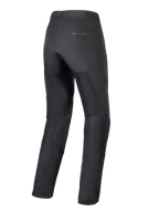 Alpinestars Stella C-1 Air Pants, damskie spodnie motocyklowe, czarne, widok z tyłu, duże panele z siatki technicznej na nogawkach zapewniające wentylację, miejski design z logo na tylnej kieszeni