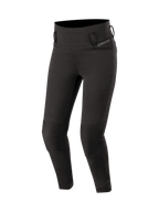 Alpinestars Legginsy Banshee, damskie spodnie motocyklowe urban, czarne, z panelem akordeonowym na kolanach i certyfikacją CE