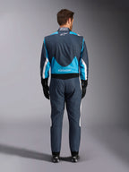 Alpinestars GP Pro Comp V2 FIA Men's Auto Racing Suit in Asphalt Cyan White, back view, professional racing protection.