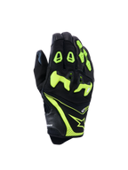 Rękawice Alpinestars SP-R Pro, wyścigowe rękawice motocyklowe, czarno-żółte fluo, dzielona ochrona kostek TPU, konstrukcja z perforowanej skóry i materiału tekstylnego, jaskrawe neonowe akcenty, logo Alpinestars i branding sp-r pro na mankiecie