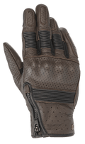 Alpinestars Rayburn V2 Leather Gloves, Tobacco Brown, skórzane rękawice motocyklowe w stylu heritage, perforowane panele, osłonięta twarda ochrona kostek, elastyczne wstawki akordeonowe na palcach, boczny zamek błyskawiczny