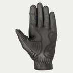 Alpinestars Crazy Eight Gloves, rękawice motocyklowe, czarne, widok od strony dłoni pokazujący wzmocnioną skórzaną konstrukcję, teksturowane panele chwytne na dłoni i kciuku oraz wytłoczone logo na mankiecie