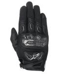 Alpinestars Stella SMX-2 Air Carbon V2, damskie rękawice motocyklowe, czarne, krótkie mankiety, ochrona kostek z włókna węglowego, konstrukcja z siatki 3D, wentylowany design na letnie dni