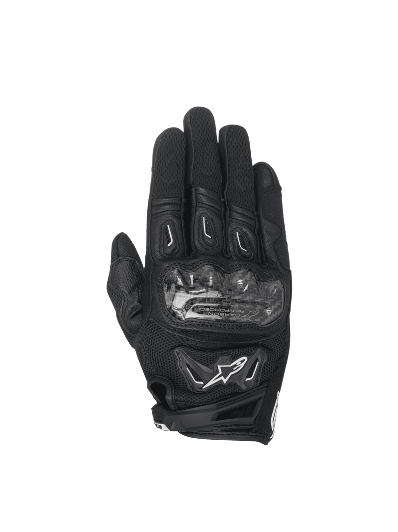 Rękawice damskie Alpinestars Stella SMX-2 Air Carbon V2, czarne, skórzane z siatką 3D i karbonową osłoną kostek