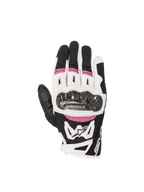 Alpinestars Stella SMX-2 Air Carbon V2 Women's Motorcycle Gloves, black/white/fuchsia, featuring carbon knuckle protection.