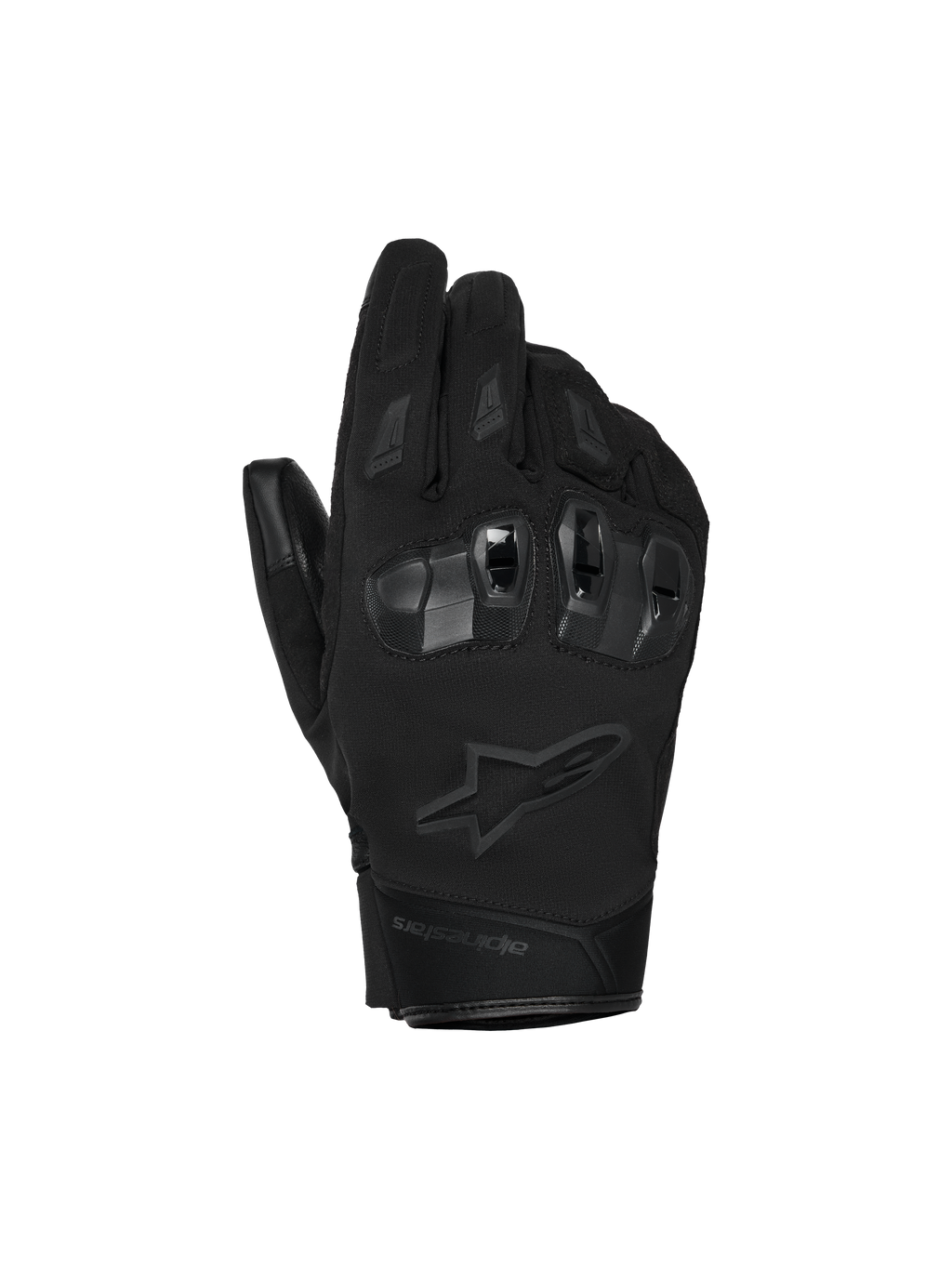 Alpinestars SP X Z Waterproof Gloves, rękawice motocyklowe, czarne, z twardymi ochraniaczami kostek TPU, stonowanym logo gwiazdy Alpinestars i wytrzymałą konstrukcją tekstylną do jazdy w każdych warunkach pogodowych