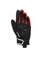 Rękawice Alpinestars Moblast Waterproof, czarno-antracytowo-pomarańczowe, widok od strony dłoni ukazujący konstrukcję ze skóry koziej, z logo Drystar, wyrazistymi pomarańczowymi akcentami między palcami i krótkim mankietem z zapięciem wykończonym białą lamówką