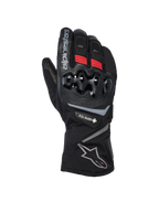 Alpinestars WT-8 GORE-TEX Insulated Gloves, zimowe rękawice motocyklowe, czarne z czerwonymi akcentami i srebrnymi logotypami, twardy ochraniacz kostek TPU, długi mankiet i wodoodporność GORE-TEX do jazdy w chłodne dni