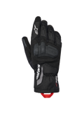 Alpinestars XT-3 Drystar® Insulated Gloves, motocyklowe rękawice adventure, czarne z białym brandingiem i czerwoną pętlą, ze zintegrowaną ochroną kostek, konstrukcja tekstylno-zamszowa, mankiet średniej długości