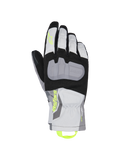 Alpinestars XT-3 Drystar Insulated Gloves, rękawice motocyklowe turystyczne, czarne, szare i białe, szary ochraniacz kostek, neonowożółte logo Astars i pętla, wodoodporna tekstylna konstrukcja, mankiet średniej długości