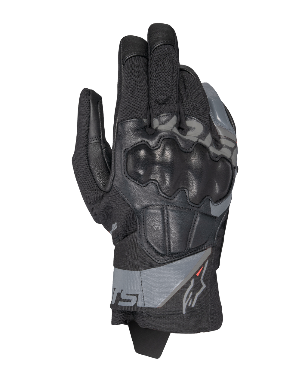 Alpinestars Corozal V3 Drystar® Gloves, motocyklowe rękawice adventure, czarne z szarymi akcentami, twarda ochrona kostek, konstrukcja z mieszanki materiałów tekstylnych i skóry, wodoodporna technologia Drystar®