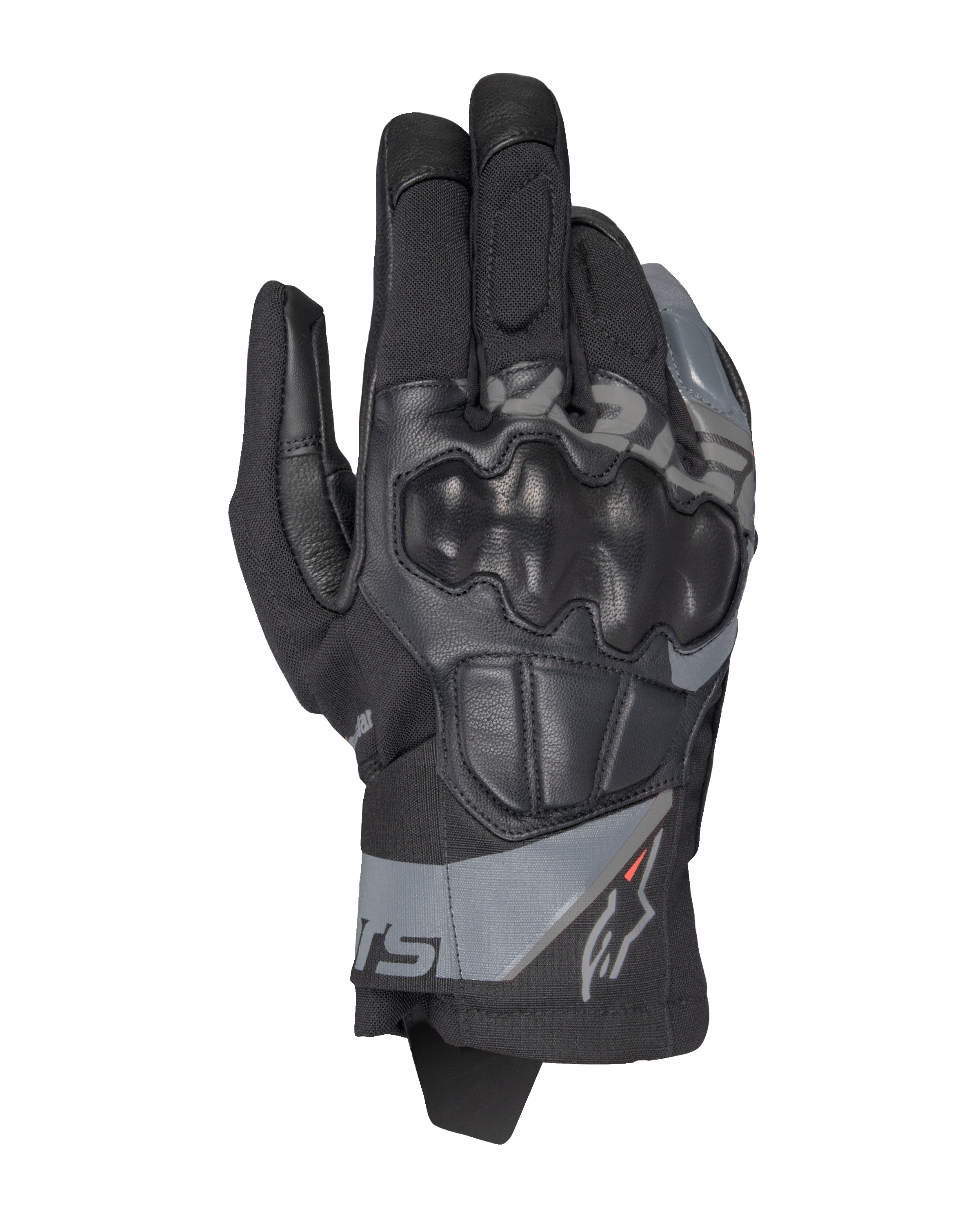 Alpinestars Corozal V3 Drystar® Gloves, motocyklowe rękawice adventure, czarne z szarymi akcentami, twarda ochrona kostek, konstrukcja z mieszanki materiałów tekstylnych i skóry, wodoodporna technologia Drystar®