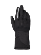 Alpinestars WT-1 Drystar Insulated Gloves, rękawice motocyklowe, czarne, tekstylna konstrukcja ze zintegrowaną ochroną kłykci, białe logo Alpinestars na palcu wskazującym, długi mankiet, wodoodporna i termiczna odzież do jazdy szosowej i adventure