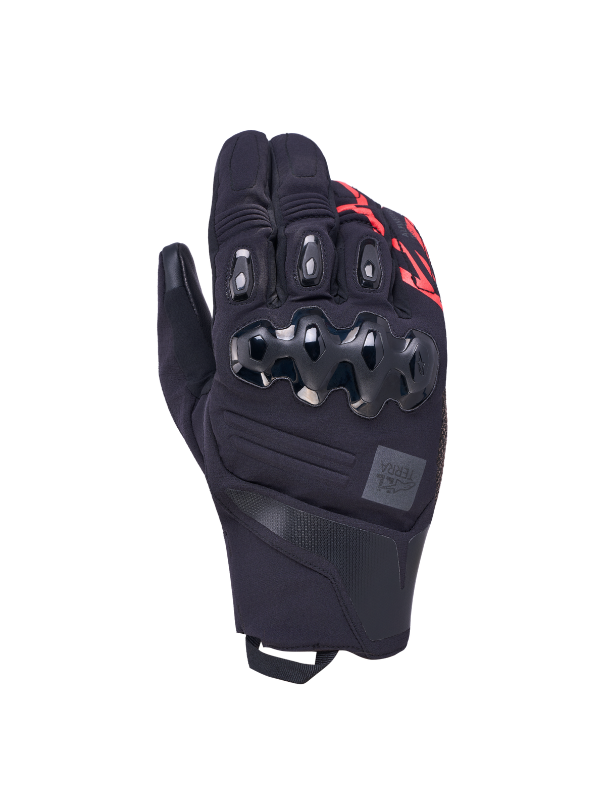 Alpinestars Harok Pro Drystar, rękawice motocyklowe all-terrain, czarne i czerwone, certyfikowana ochrona wodoodporna z ergonomicznym protektorem kostek o podwójnej gęstości