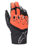 Rękawice Alpinestars Hyde XT Drystar® XF, motocyklowe rękawice turystyczne, w kolorze ognistej czerwieni i czarnym, z viskoelastycznymi ochraniaczami kostek, logo Alpinestars na mankiecie, wodoodporna konstrukcja tekstylno-skórzana