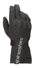 Rękawice Alpinestars WR-X GORE-TEX, motocyklowe rękawice turystyczne, czarne, długi mankiet z szarym brandingiem Alpinestars, zakryty ochraniacz kostek SP Lite, wytrzymała tekstylna konstrukcja ripstop