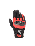 Rękawice Alpinestars Honda SMX Z Drystar, wodoodporne rękawice motocyklowe, czarne i jasnoczerwone, skóra, twarde kostki.