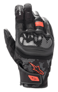 Rękawice Alpinestars SMX Z Drystar®, rękawice motocyklowe, czarno-czerwone fluo, twardy ochraniacz kostek w stylu włókna węglowego, konstrukcja ze skóry i materiału tekstylnego, wodoodporna konstrukcja z krótkim mankietem
