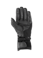 Alpinestars SP-365 Drystar® Gloves, Black and Anthracite waterproof motorcycle racing gloves showing leather palm grip.
