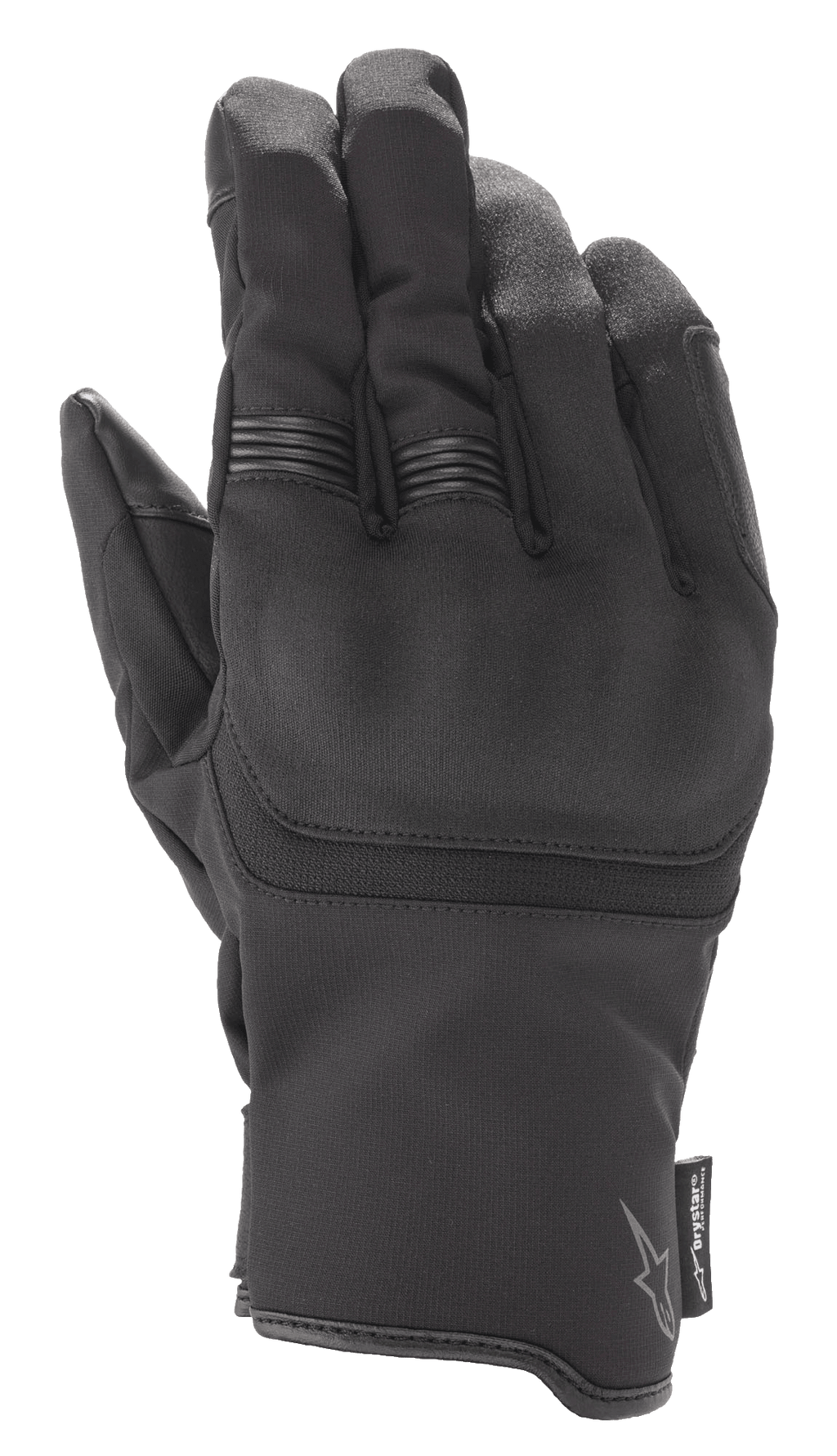 Alpinestars Syncro V2 Drystar®, czarne rękawice motocyklowe, zintegrowana ochrona kostek, elastyczne żebrowania na palcach, konstrukcja z syntetycznego zamszu i materiału tekstylnego, wodoodporne, logo Alpinestars i metka Drystar