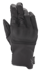 Alpinestars Syncro V2 Drystar®, czarne rękawice motocyklowe, zintegrowana ochrona kostek, elastyczne żebrowania na palcach, konstrukcja z syntetycznego zamszu i materiału tekstylnego, wodoodporne, logo Alpinestars i metka Drystar