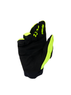 Alpinestars Youth & Kids Full Bore V2 Gloves, Motocross Gloves, Yellow Fluo and Black, palm view showing reinforced synthetic suede, yellow silicone finger grips for lever control, Alpinestars branding, durable off-road protection