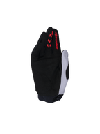 Alpinestars Full Bore V2, rękawice motocrossowe młodzieżowe i dziecięce, czarne i jasnofioletowe z czerwonymi akcentami, ochrona kostek TPR, oddychający elastyczny materiał, sprzęt do jazdy off-road.