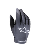 Alpinestars 2025 Youth Radar Gloves, Motocross Gloves, Gray Dark Camo, featuring a white star logo on the backhand, sublimated camouflage pattern, black thumb reinforcement, and lightweight construction for youth off-road racing