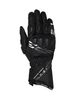 Alpinestars SP-3, czarne skórzane rękawice motocyklowe wyścigowe z długim mankietem i zintegrowaną ochroną kostek.